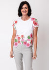 Leo & Ugo Embellished Floral T Shirt, White