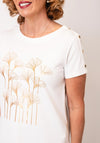 Leo & Ugo Beaded Floral Print T-Shirt, Off White
