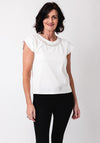 Leo & Ugo Pearl Embellished T Shirt, White