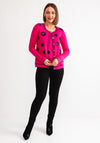 Leo and Ugo Polka Dot and Rose Twinset, Black and Pink