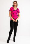 Leo and Ugo Polka Dot and Rose Twinset, Black and Pink