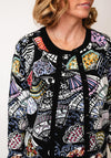 Leo & Ugo Fan Print Top and Cardigan Co Ord, Black