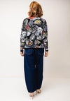 Leo & Ugo Fan Print Top and Cardigan Co Ord, Black