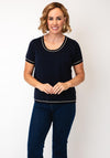 Leo & Ugo Top & Cardigan Co-Ord, Navy & Gold