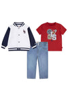 Levi’s Baby Boy Jacket Jean And Tee Set, White