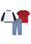 Levi’s Baby Boy Jacket Jean And Tee Set, White