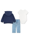 Levi’s Baby Boy Full Zip Hoodie 3 Piece Outfit, Navy