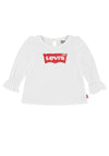 Levi’s Baby Girl Floral Logo Long Sleeve Top, White