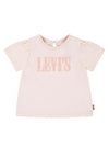 Levi’s Baby Girl Short Sleeve Smocked Tee, Pink