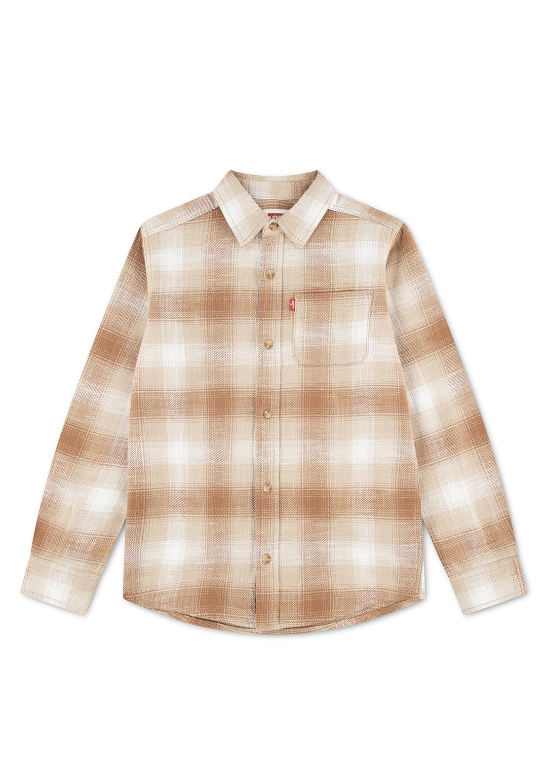 Levi’s Older Boy Check Long Sleeve Shirt, Beige