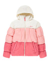 Levis Girls Hooded Colour Block Puffer Coat, Rapture Rose
