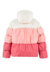 Levis Girls Hooded Colour Block Puffer Coat, Rapture Rose