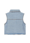 Levi’s Girls Embroidered Sleeveless Denim Vest, Blue