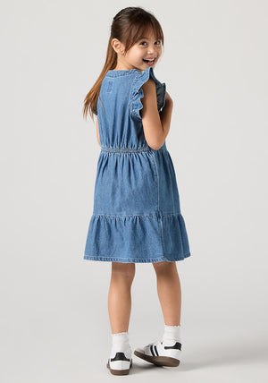 Levi’s Older Girl Flutter Sleeve Denim Dress, Blue