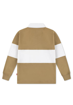 Levi’s Older Boy Timeless Stripe Rugby Polo Top, Tan