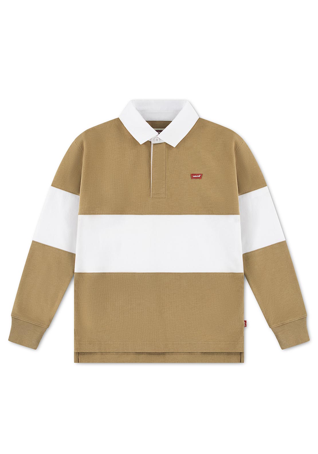 Levi’s Older Boy Timeless Stripe Rugby Polo Top, Tan