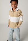 Levi’s Older Boy Timeless Stripe Rugby Polo Top, Tan