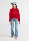 Levi’s Girl Long Sleeve Half Zip Sweater, Red