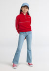 Levi’s Girl Long Sleeve Half Zip Sweater, Red