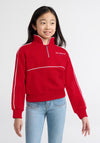 Levi’s Girl Long Sleeve Half Zip Sweater, Red
