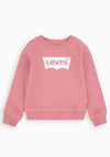 Levi’s Baby Girl Long Sleeve Logo Crew, Pink Icing