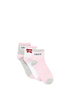 Levi’s Kids Batwing Mid Cut 3 Pair Socks, Pink