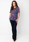 Libra Chevron Top and Blazer Twinset, Blue