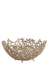 Light & Living Famara Detailed Leaf Bowl, Gold