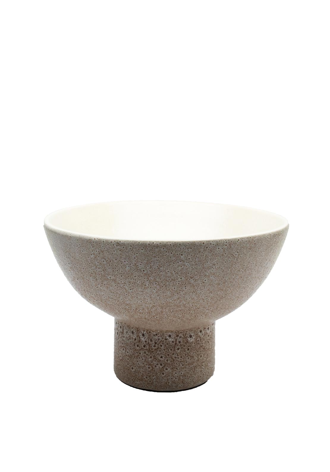 Light & Living Textured Large Bowl with Base, Cream