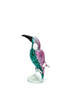 Light and Living Glass Bird Ornament, Green and Pink