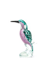 Light and Living Medium Glass Bird Ornament, Green and Pink