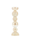 Light & Living Large Itinga Glass Bubble Candle Holder, Amber