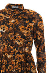 Serafina Collection Floral Print Shirt Dress, Brown