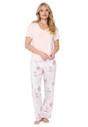 Lingadore Floral Pant and Tee Pyjama Set, Peach