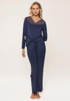 Lingadore Lace Long Sleeve Pyjama Set, Navy