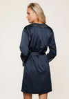 Lingadore Lace Satin Look Robe, Navy