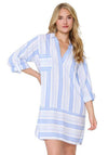 Lingadore Stipe Shirt Nightdress, Blue