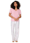 Lingadore Stripe Pant and Tee Pyjama Set, Pink