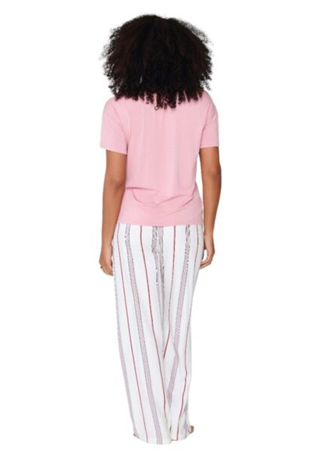 Lingadore Stripe Pant and Tee Pyjama Set, Pink