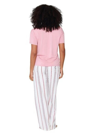 Lingadore Stripe Pant and Tee Pyjama Set, Pink