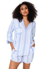 Lingadore Stipe Shirt and Short Pyjama Set, Blue