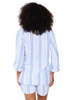 Lingadore Stipe Shirt and Short Pyjama Set, Blue