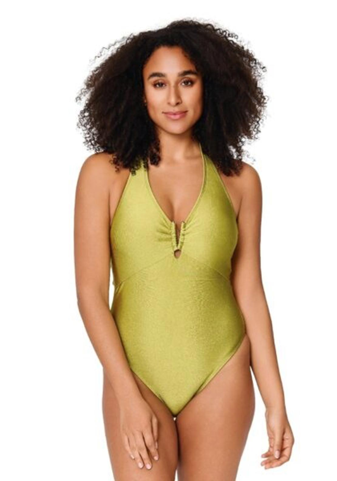 Lingadore V-neck Halter Neck Swimsuit, Green