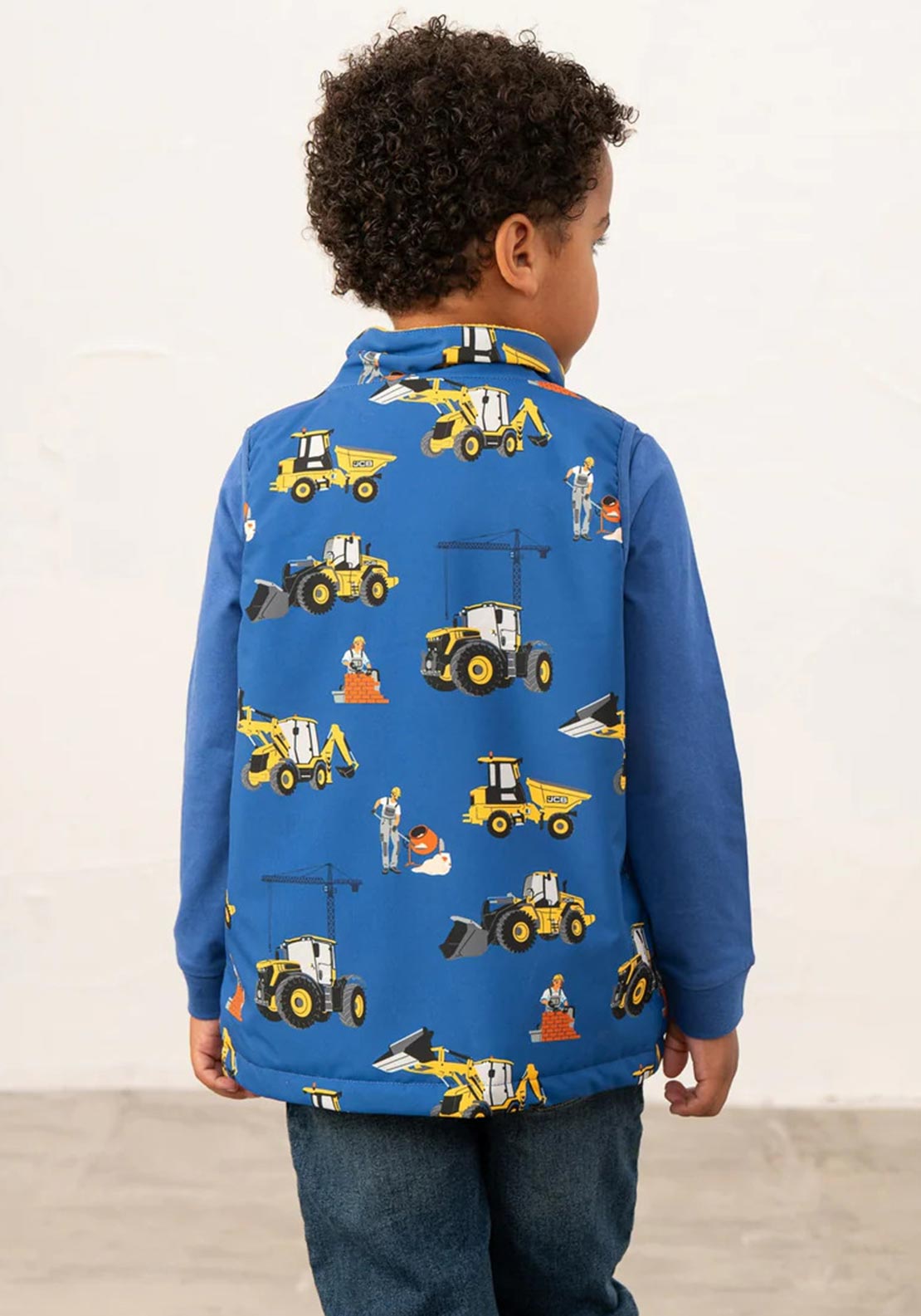 Little Lighthouse Boys Alex JCB Gilet, Blue