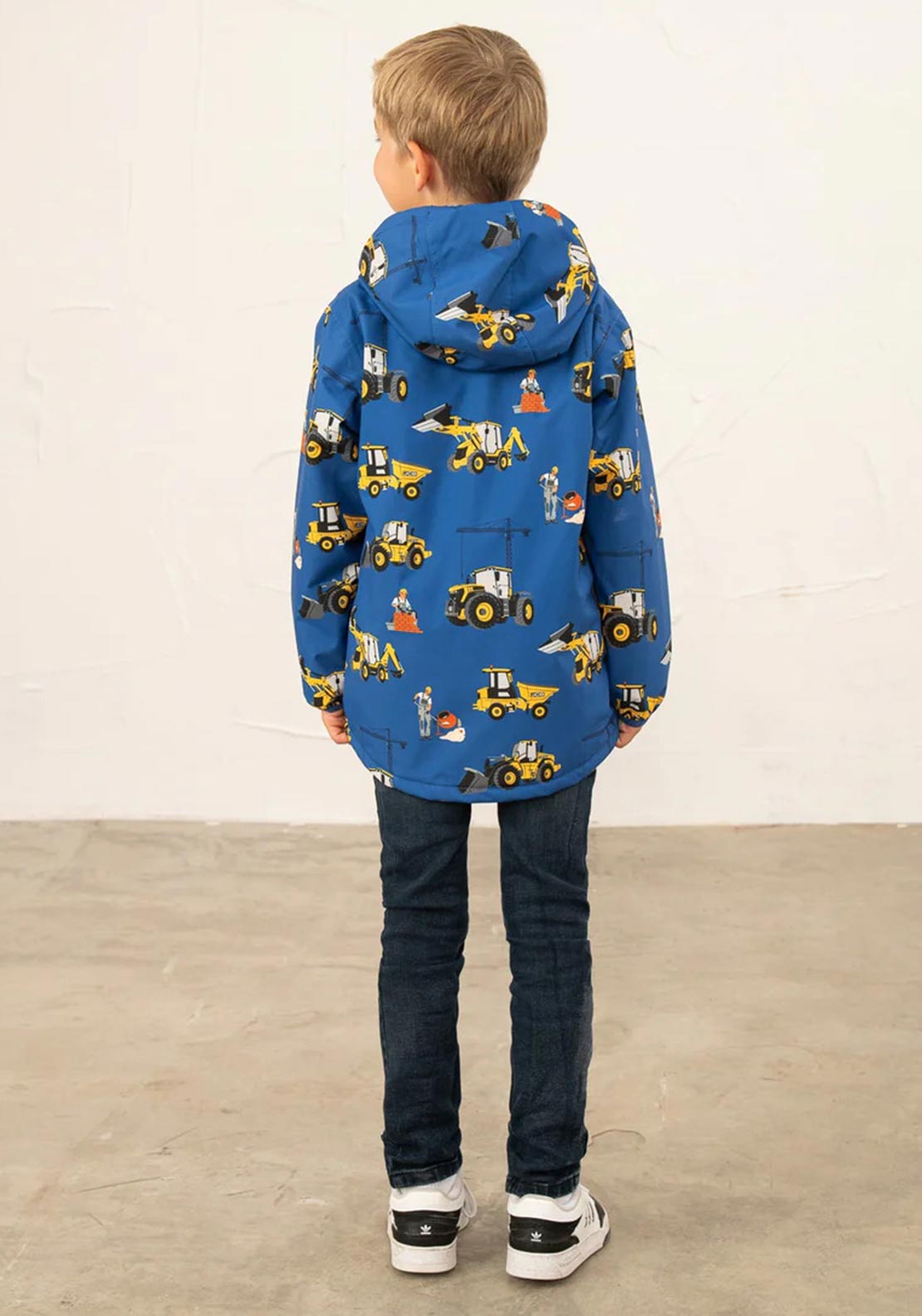 Little Lighthouse Boys Finlay JCB Hooded Coat, Blue