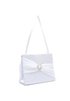 Little People Diamante Heart Communion Bag, White