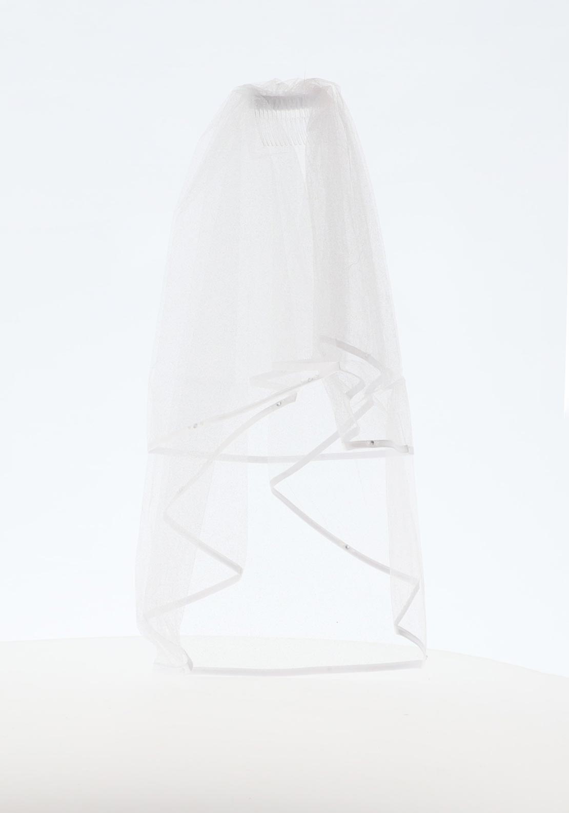 Little People Diamante and Pearl Sparkle Veil, White
