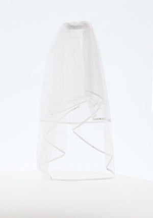 Little People Diamante and Pearl Sparkle Veil, White