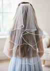 Little People Diamante Communion Veil, White