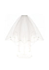 Little People Pearls and Bows Communion Veil, White